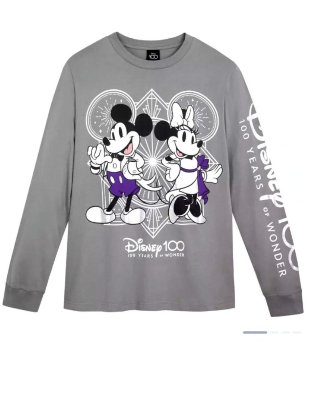 Disney Parks Disney100 art deco Mickey and Minnie Long Sleeve Size S